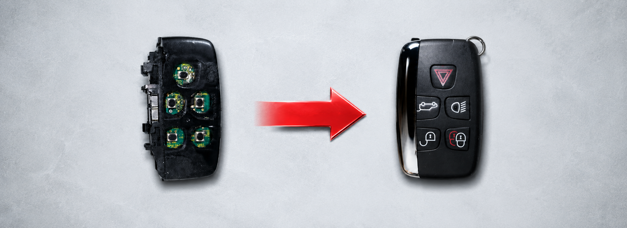 Autoschlüssel reparieren mit Gehäuse Austausch, Tasten und Elektronik Reparatur